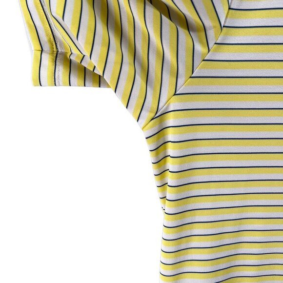 Adidas Mens Golf Polo Size XL Yellow Stripe Brookside Country Club Tournament - Picture 9 of 11